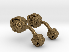 Algerian Knot Cufflink in Natural Bronze