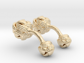 Algerian Knot Cufflink in 14K Yellow Gold