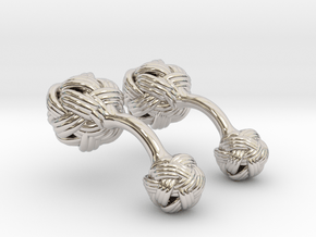 Algerian Knot Cufflink in Rhodium Plated Brass