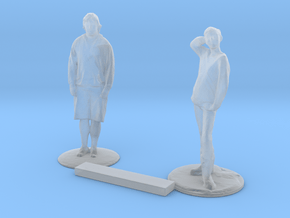 S Scale People Standing 2 in Tan Fine Detail Plastic