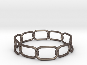 Chained Bracelet 78 in Polished Bronzed Silver Steel