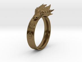 Dragon Ring (Size 8) in Polished Bronze