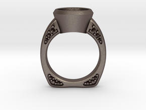 Engagement / Wedding ring RS000200002 in Polished Bronzed Silver Steel: 6 / 51.5