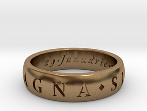 Size 10.5 Sir Francis Drake, Sic Parvis Magna Ring in Natural Brass