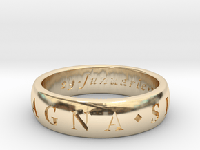 Size 10.5 Sir Francis Drake, Sic Parvis Magna Ring in 14K Yellow Gold