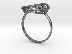 Engagement / Wedding Flower ring RWS000100001 in Polished Silver: 10 / 61.5