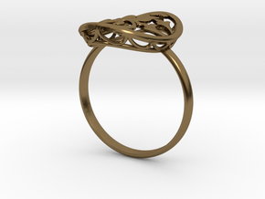 Engagement / Wedding Flower ring RWS000100001 in Polished Bronze: 10 / 61.5