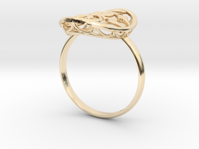 Engagement / Wedding Flower ring RWS000100001 in 14K Yellow Gold: 10 / 61.5