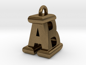 3D-Initial-AB in Natural Bronze