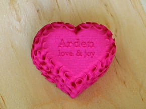 Gyroid Heart Box - Custom Lid in Pink Processed Versatile Plastic