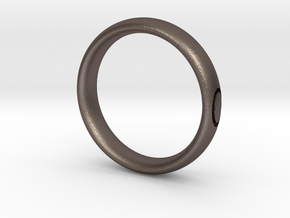 Simple Ellipse Ring in Polished Bronzed Silver Steel