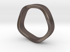K 7.2mm Flat Band in Polished Bronzed Silver Steel