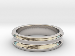 C ring - Size 5 to 13. in Rhodium Plated Brass: 5 / 49