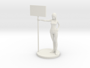 1/43 Race Queen 02 Holding Board in White Natural Versatile Plastic