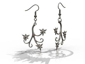 Flora Earrings - FishHooks in Polished Bronzed Silver Steel