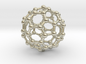 Buckyball C60 Molecule Necklace in 14k White Gold