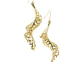 Spiral Earrings - 1 pair in Polished Brass