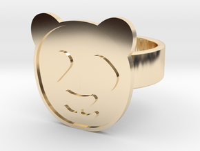 Panda Ring in 14k Gold Plated Brass: 8 / 56.75