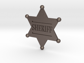 Sheriff badge in Polished Bronzed Silver Steel