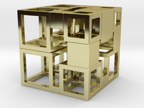 Perfect Cubed Cube Frame 43-19-1 in 18k Gold Plated Brass