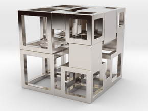 Perfect Cubed Cube Frame 43-19-1 in Rhodium Plated Brass