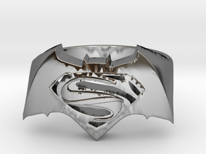 SuperMan Vs Batman Size 11 in Fine Detail Polished Silver