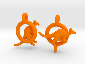 Kangaroos in Orange Processed Versatile Plastic