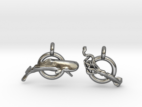 Whale V Squid earrings in Polished Silver