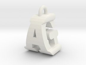 3D-Initial-AG in White Natural Versatile Plastic