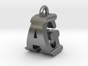 3D-Initial-AG in Natural Silver