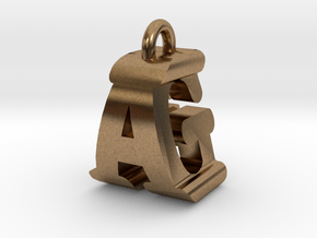 3D-Initial-AG in Natural Brass