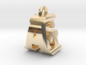 3D-Initial-AG in 14K Yellow Gold