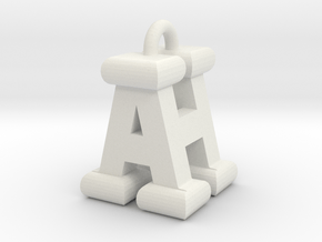 3D-Initial-AH in White Natural Versatile Plastic