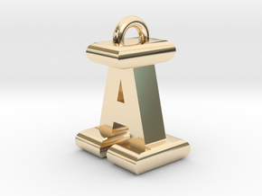 3D-Initial-AI in 14k Gold Plated Brass