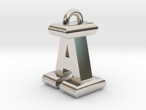 3D-Initial-AI in Rhodium Plated Brass
