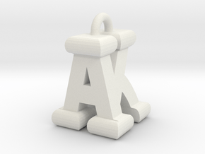 3D-Initial-AK in White Natural Versatile Plastic