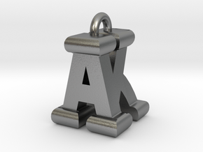 3D-Initial-AK in Natural Silver