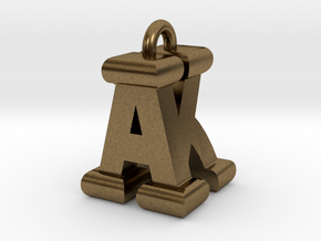 3D-Initial-AK in Natural Bronze