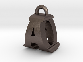 3D-Initial-AO in Polished Bronzed Silver Steel