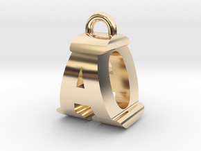 3D-Initial-AO in 14k Gold Plated Brass