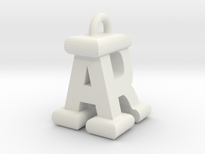 3D-Initial-AR in White Natural Versatile Plastic