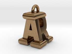 3D-Initial-AR in Natural Brass