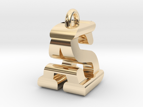 3D-Initial-AS in 14K Yellow Gold