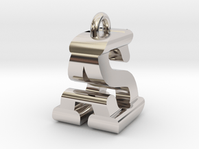 3D-Initial-AS in Rhodium Plated Brass