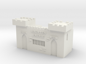 HO Scale Haunted Castle in White Natural Versatile Plastic