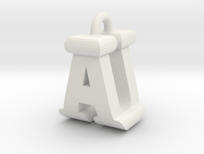 3D-Initial-AU in White Natural Versatile Plastic