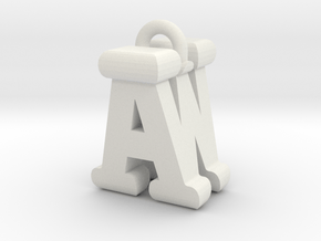 3D-Initial-AW in White Natural Versatile Plastic