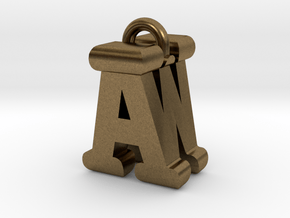 3D-Initial-AW in Natural Bronze