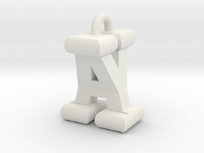 3D-Initial-AY in White Natural Versatile Plastic