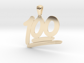 100 Emoji Pendant  in 14K Yellow Gold